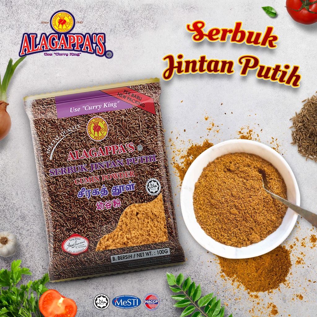 Alagappa S Serbuk Rempah Jintan Putih Asli 100Gms Alagappa S