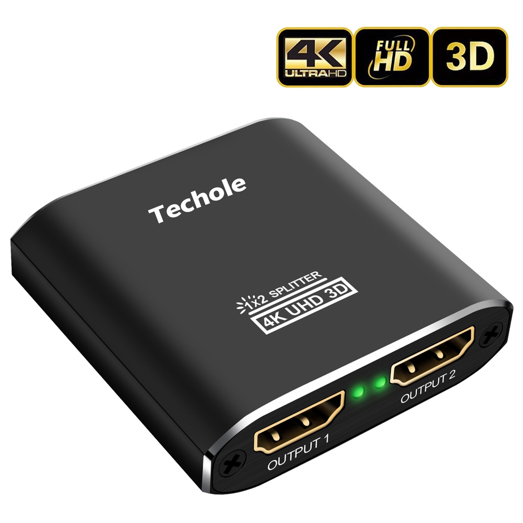 Techole 4K HDMI Splitter 1 In 2 Out Aluminum Powered HDMI Switch