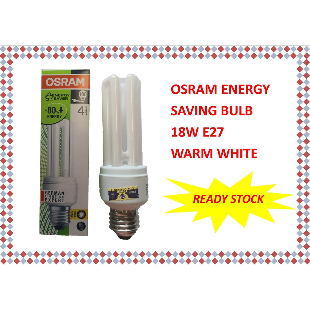 OSRAM E27 18W ENERGY SAVING BULB WARM WHITE Shopee Malaysia