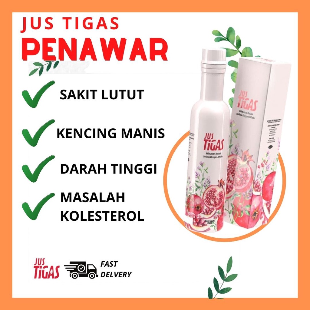 Original Jus Tigas Dari Herba Terpilih Penawar Sakit Lutut Dan Sendi