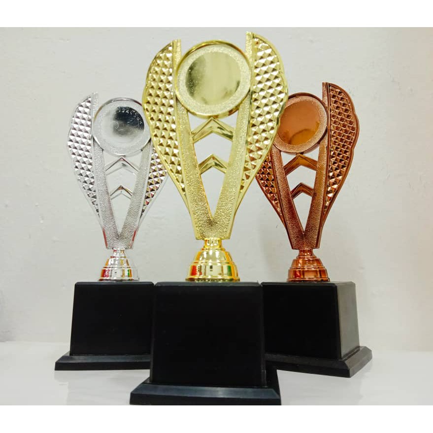 Set Gold Silver Bronze Plastic Trophy Piala Plastik