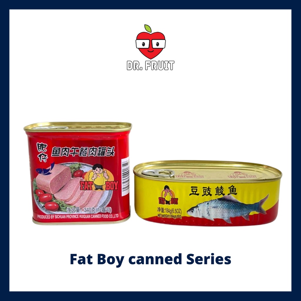 Fat boyCanned Series Canned Fish Luncheon Meat 鱼肉午餐肉罐头 340g Fried