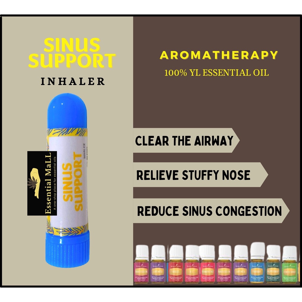 SINUS SUPPORT YL Essential Oil Inhaler Nasal Flu Aroma Terapi Sedut