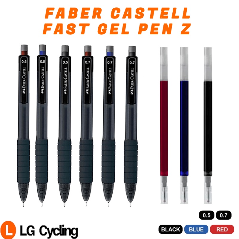 Faber Castell Fast Gel Pen Z Refillable Gel Smooth 0 5mm 0 7mm Pack Of