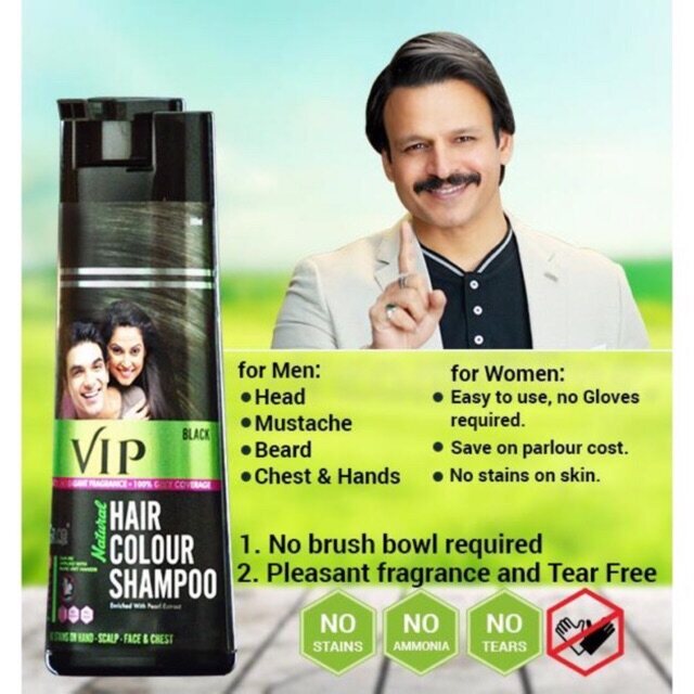 VIP Natural Hair Color Shampoo Black 180ml Shopee Malaysia