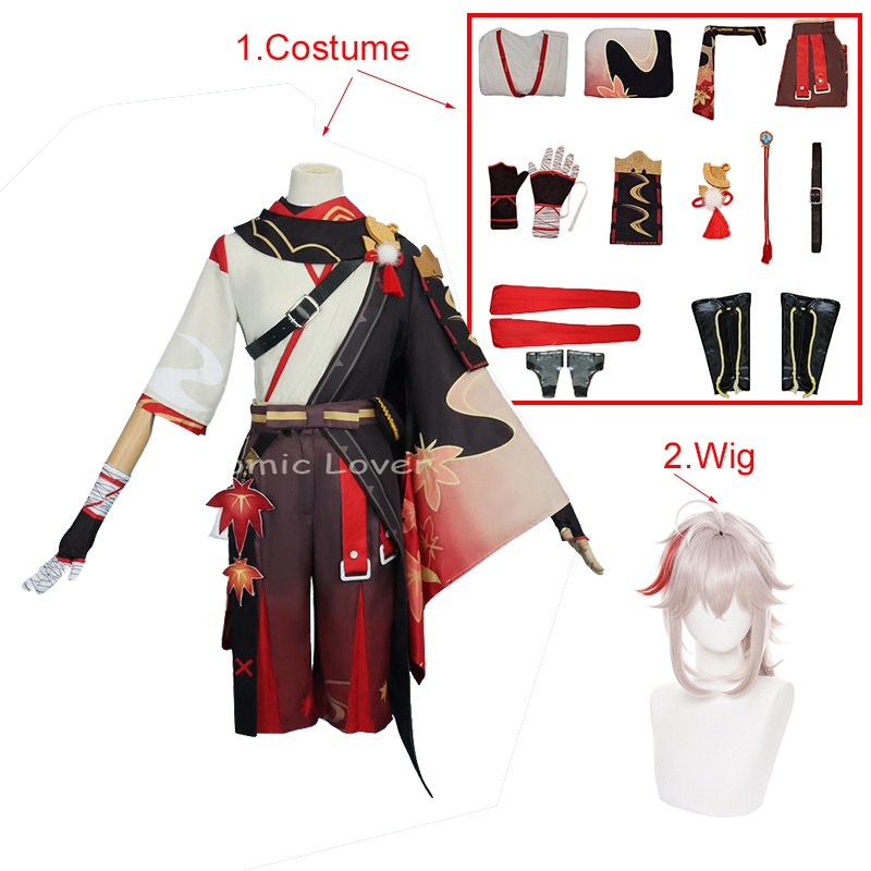 Game Genshin Impact Kaedehara Kazuha Cosplay Costume Halloween Carnival