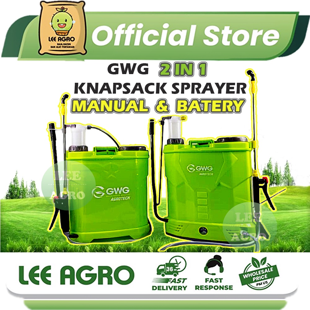 2IN1 GWG PUMP 20L KNAPSACK MANUAL BATERRY SPRAYER 2 IN 1 PAM RACUN