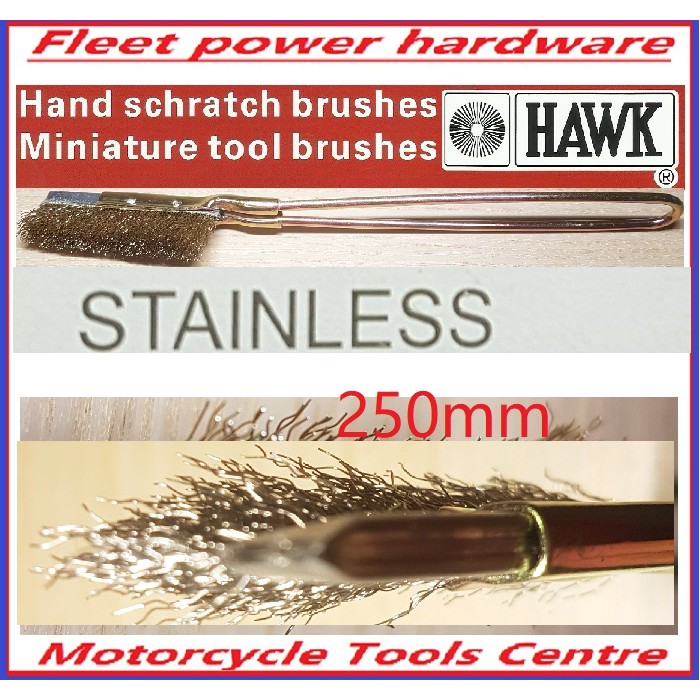 Hawk Wire Hand Brush Cleaning Stainless Steel Handle Rust Scratch Angle