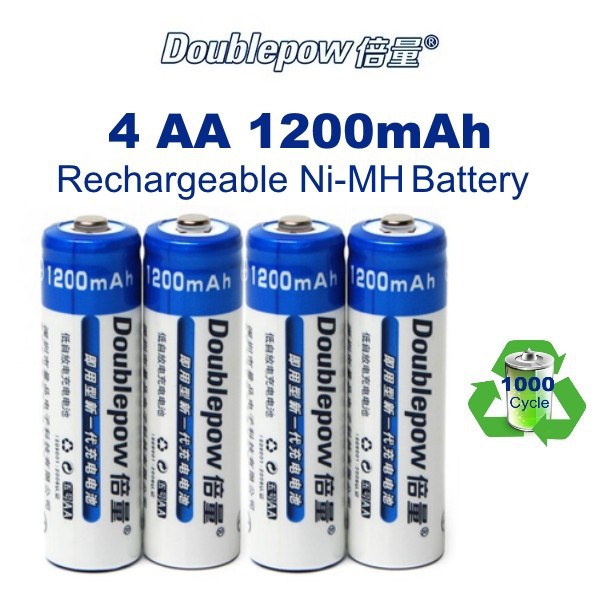 Doublepow AA 1200mAh 1 2V Ni MH Rechargeable Battery Shopee Malaysia