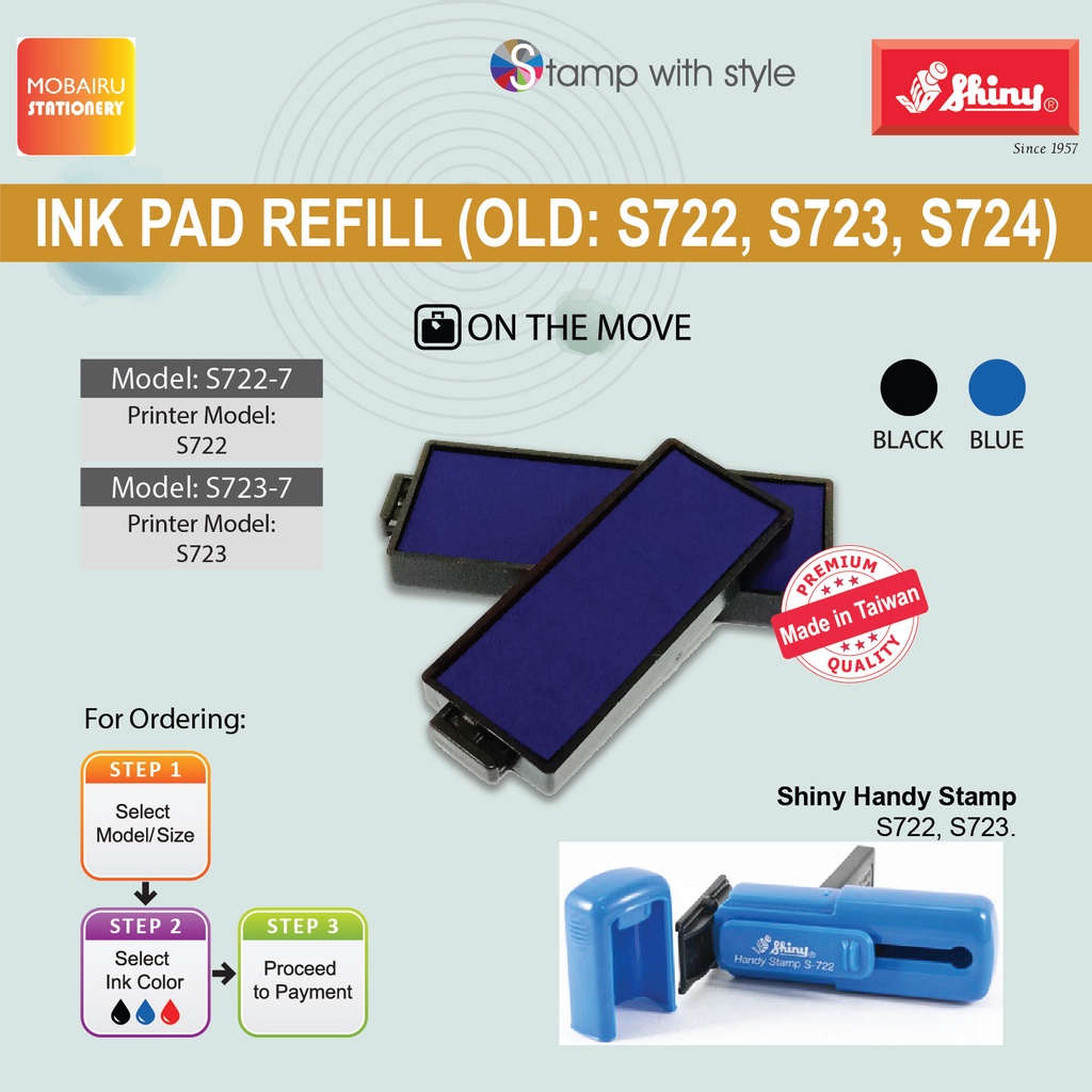 Ink Pad Cartridges Refill For Self Inking Stamps Shiny Handy Stamp