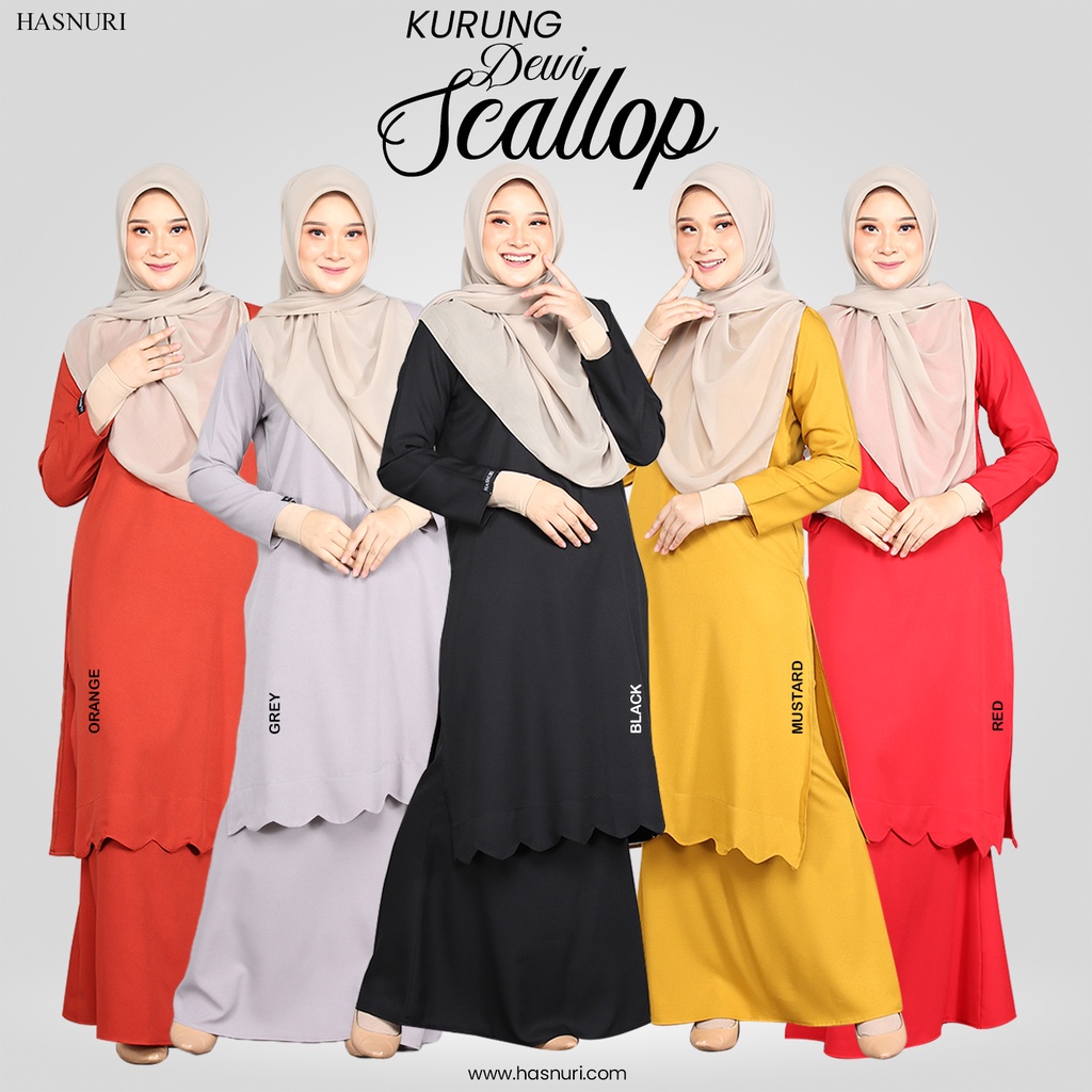 Kurung Dewi Scallop Baju Kurung Moden Labuh By Hasnuri Shopee Malaysia