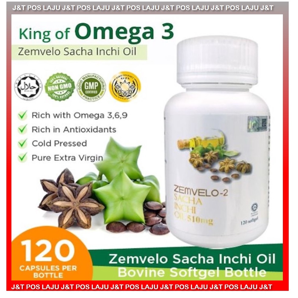 Zemvelo Sacha Inchi Oil Softgel Capsule Biji Halal Minyak Sacha