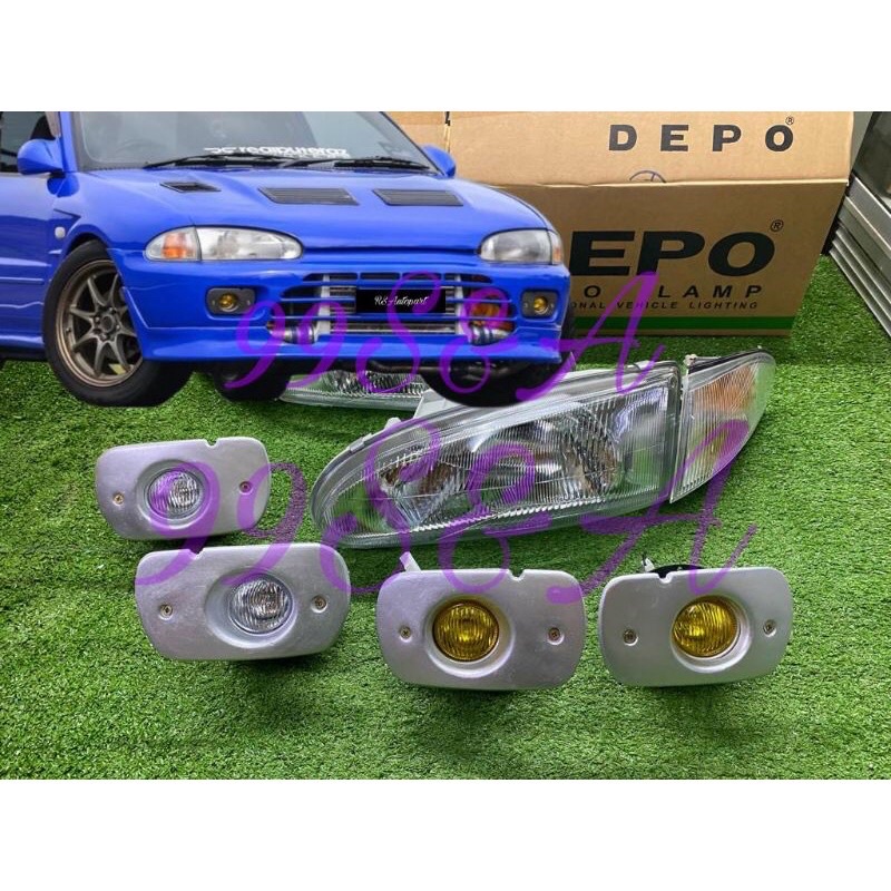 HEAD LAMP DEPO PROTON SATRIA CYBORG MIVEC SPOTLIGHT KETAM Shopee Malaysia