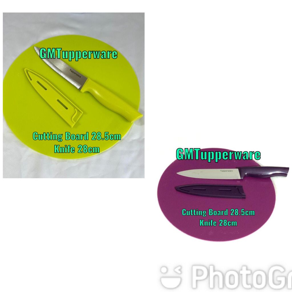 Tupperware Round Cutting Board Large Utility Kitchen Knife Purple