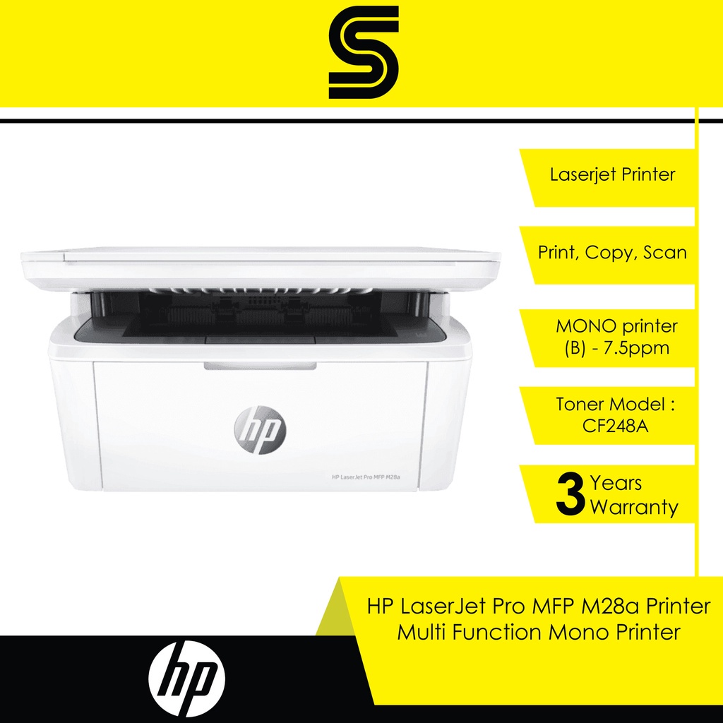 HP LaserJet Pro MFP M28a Printer Multi Function Mono Printer Shopee