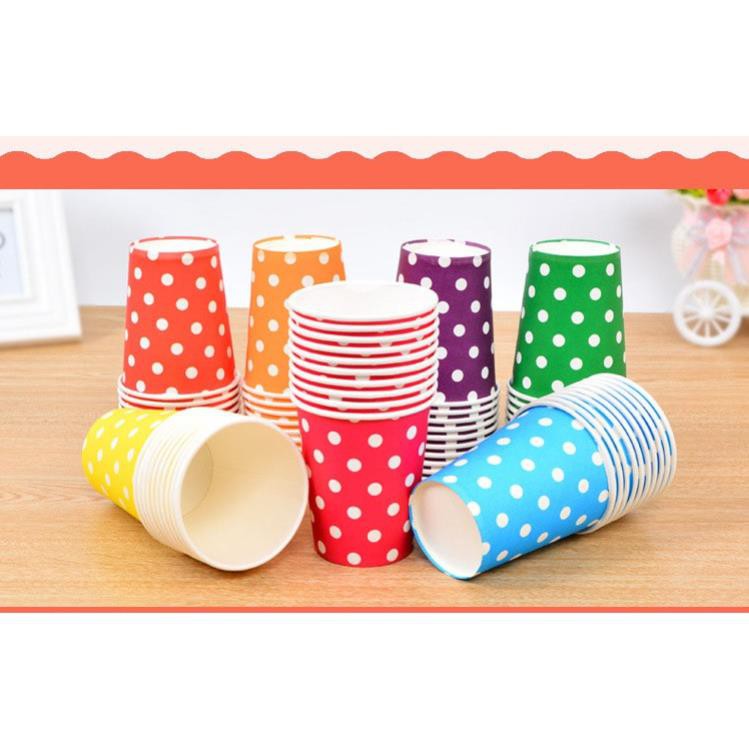 Birthday Paper Cup Set Of Beautiful Colorful Polka Dots Paper Cups