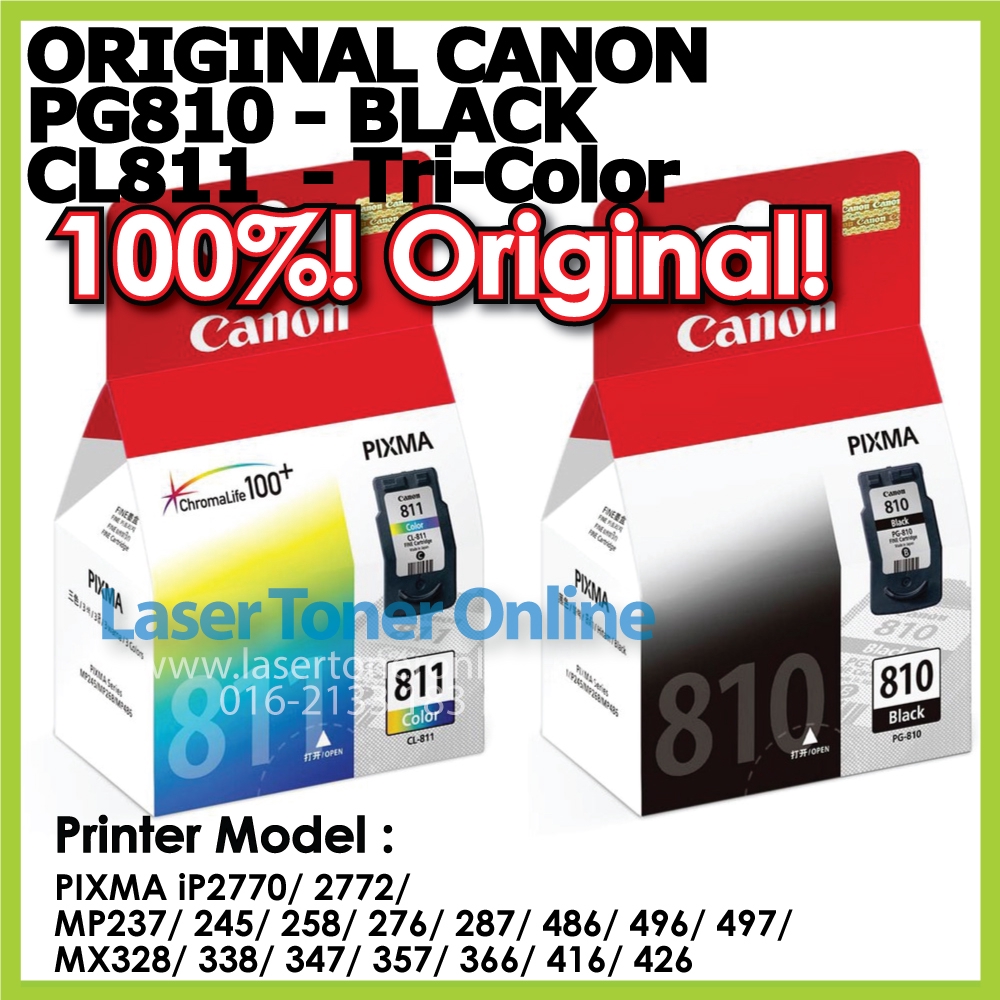 100 Original Canon PG810 PG 810 CL811 CL 811 810 811 Ink Cartridge