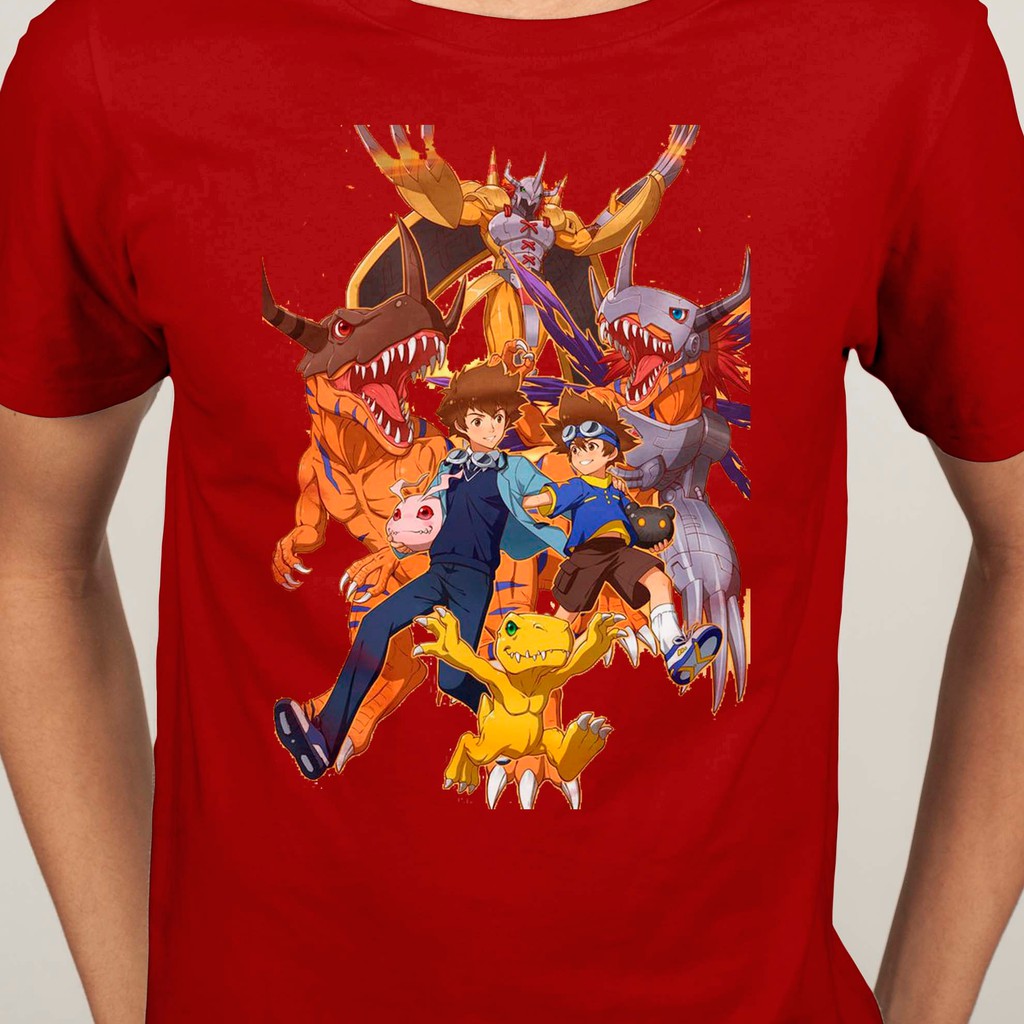 Short Sleeve T Shirt Shirt Digimon Adventure Agumon Taichi Yagami