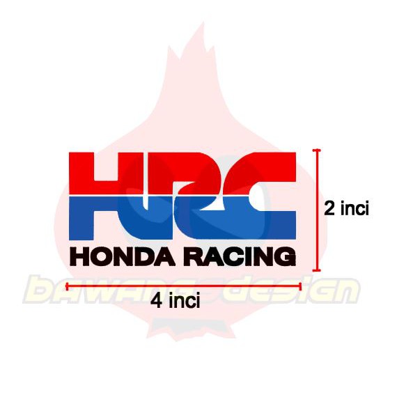 Sticker Honda Racing Hrc Custom Car Motor Decals Shopee Malaysia