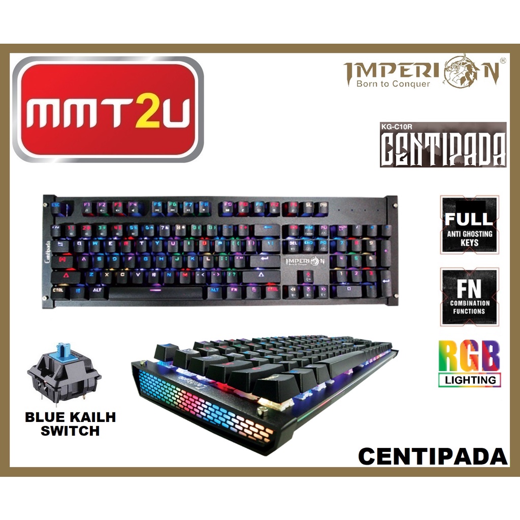 Imperion Kg C R Centipada Keys Rgb Mechanical Gaming Keyboard With