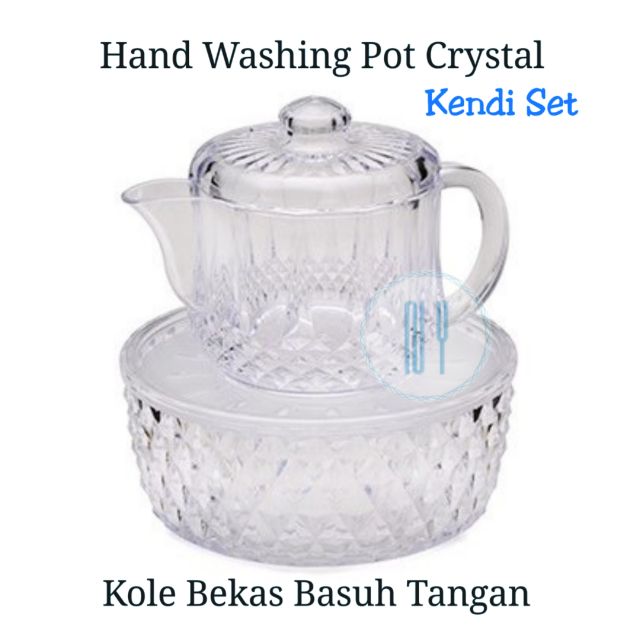 Hand Washing Pot With Tray Bekas Basuh Tangan Crystal Kendi Set Plastic