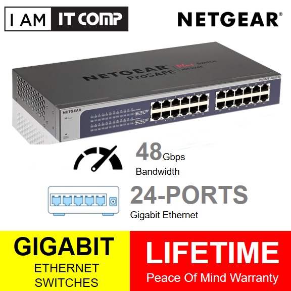 NETGEAR JGS524E ProSafe 24 Port Gigabit PLUS Rackmount Switch JGS524E