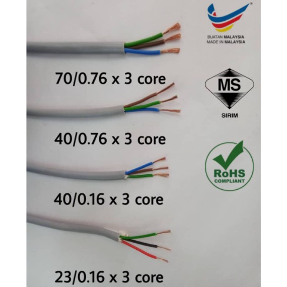 Loose Cut Meter Pure Copper Core Pvc Insulated Pvc Sheathed