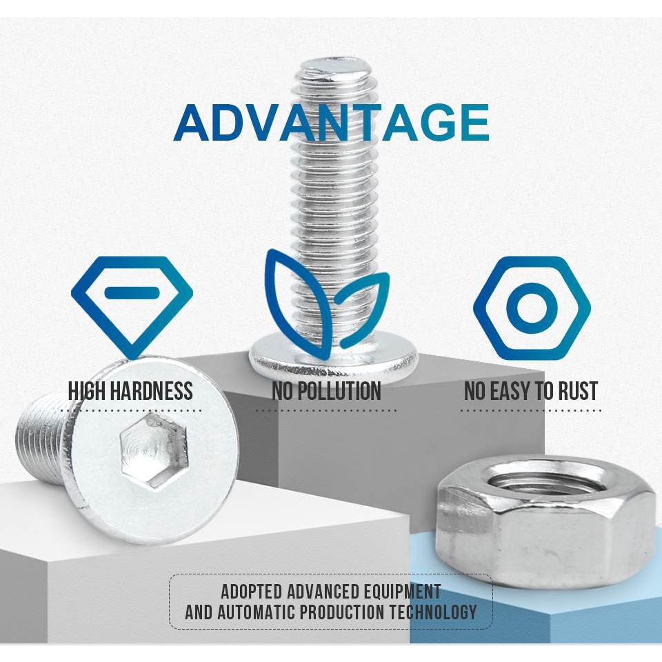 Nindejin Ultra Low Head Screw Set M M Stainless Steel Hex Hexagon