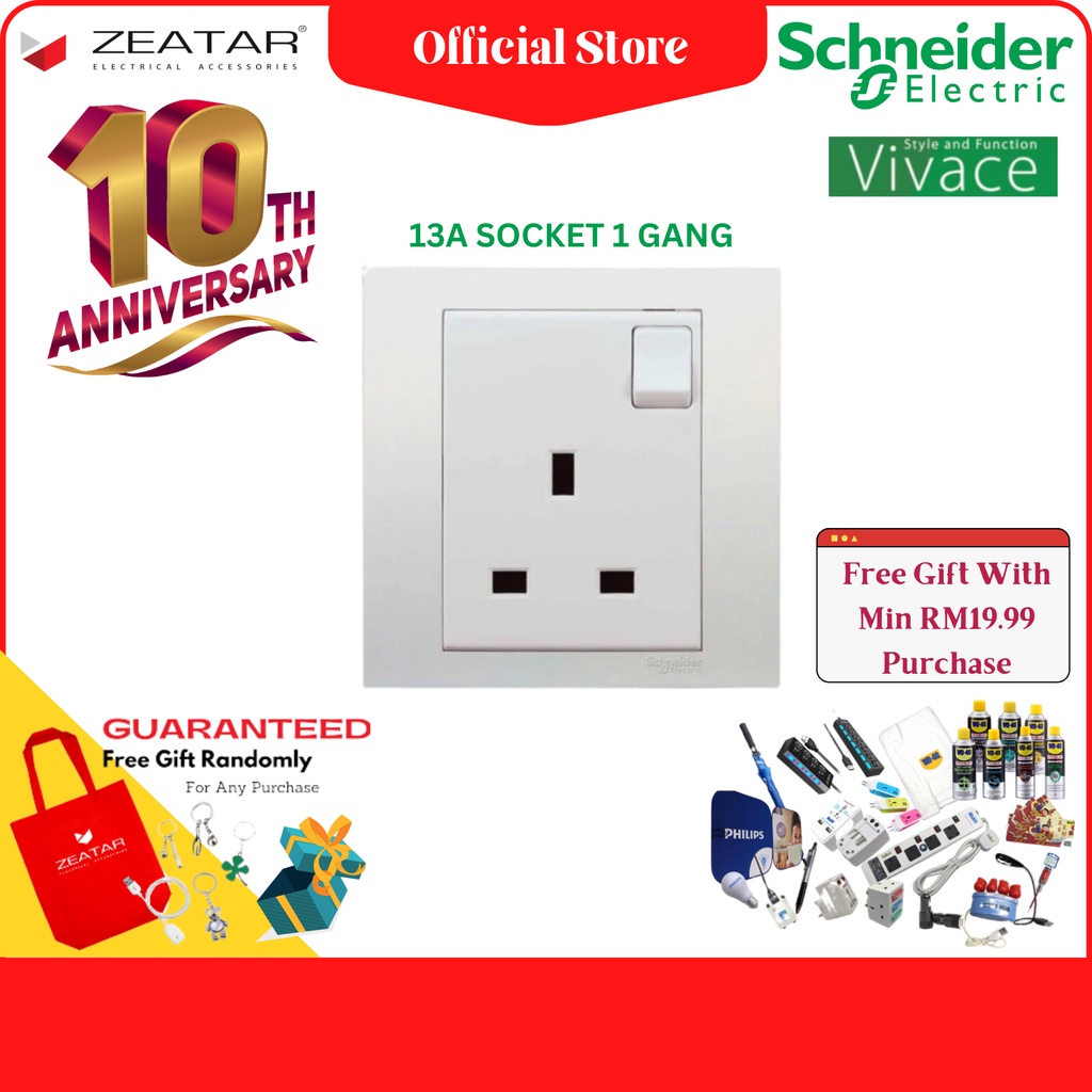 Schneider Vivace A Socket Gang Sirim Approved Shopee Malaysia