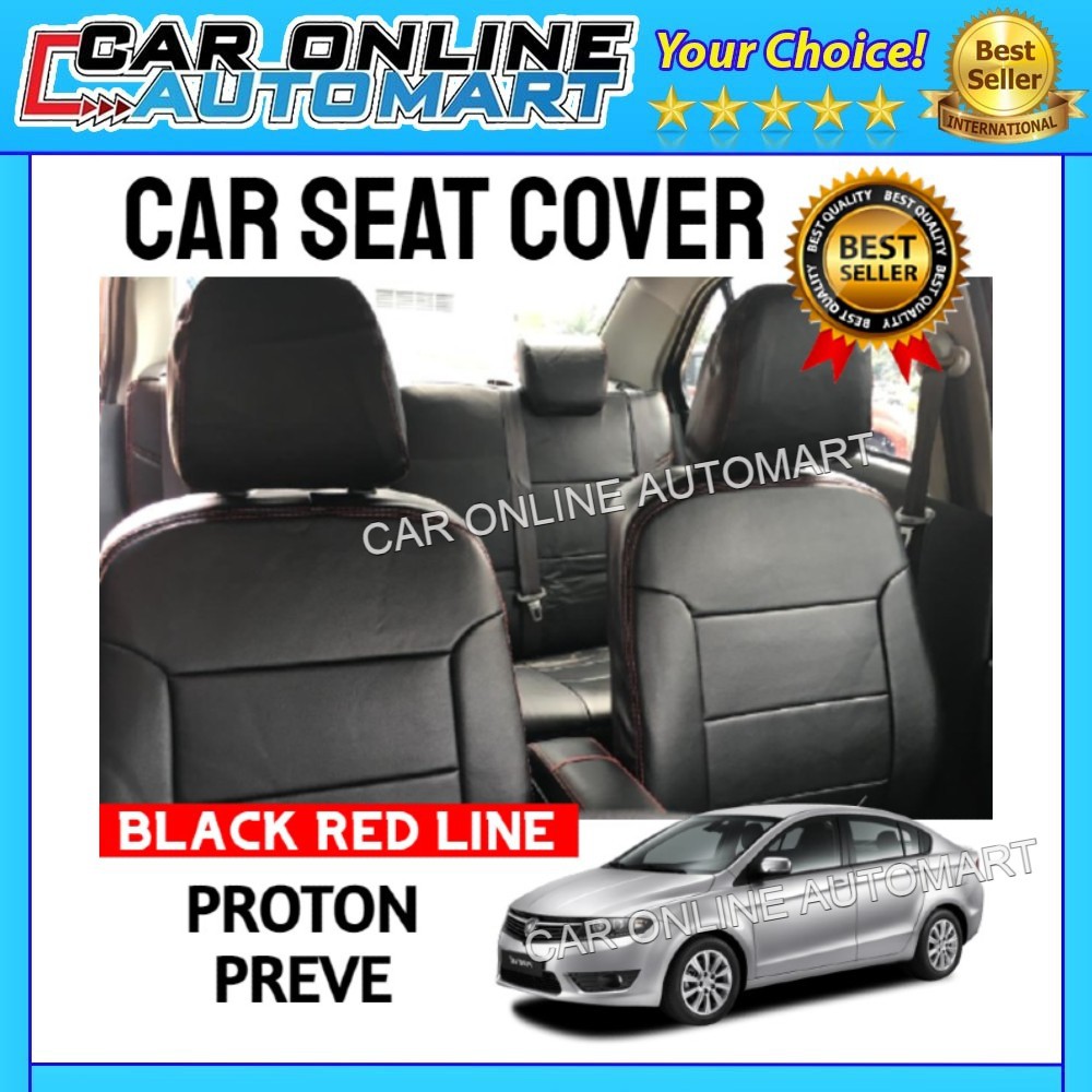 PROTON PREVE CUSTOM FIT OEM CAR SEAT CUSHION COVER PVC SHINING BLACK