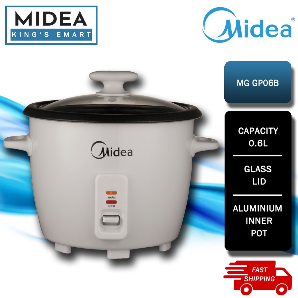 Midea 0 6L Conventional Rice Cooker With Glass Lid MG GP06B MRC