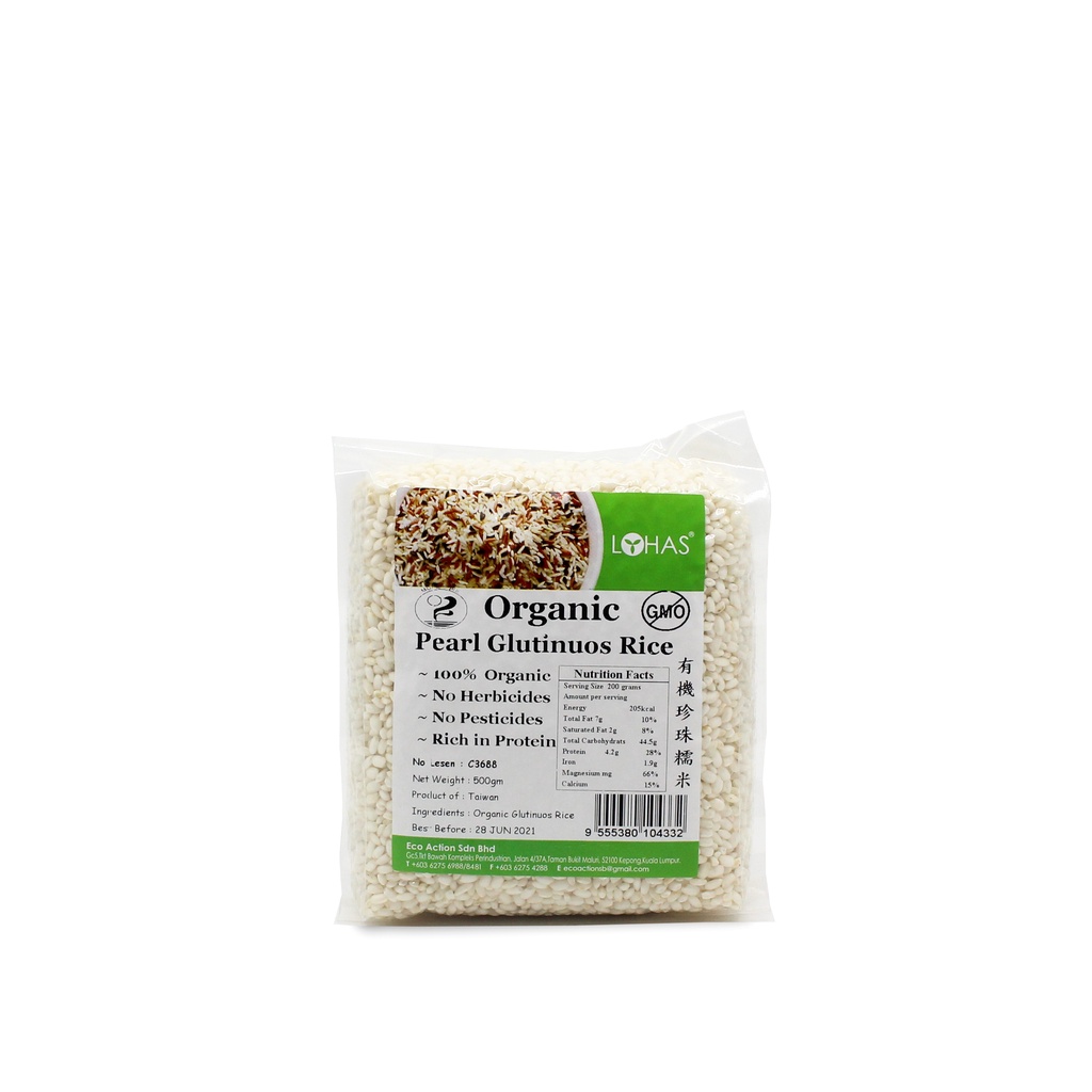 Lohas Organic Pearl Glutinous Rice 500g Organic Black Glutinous Rice