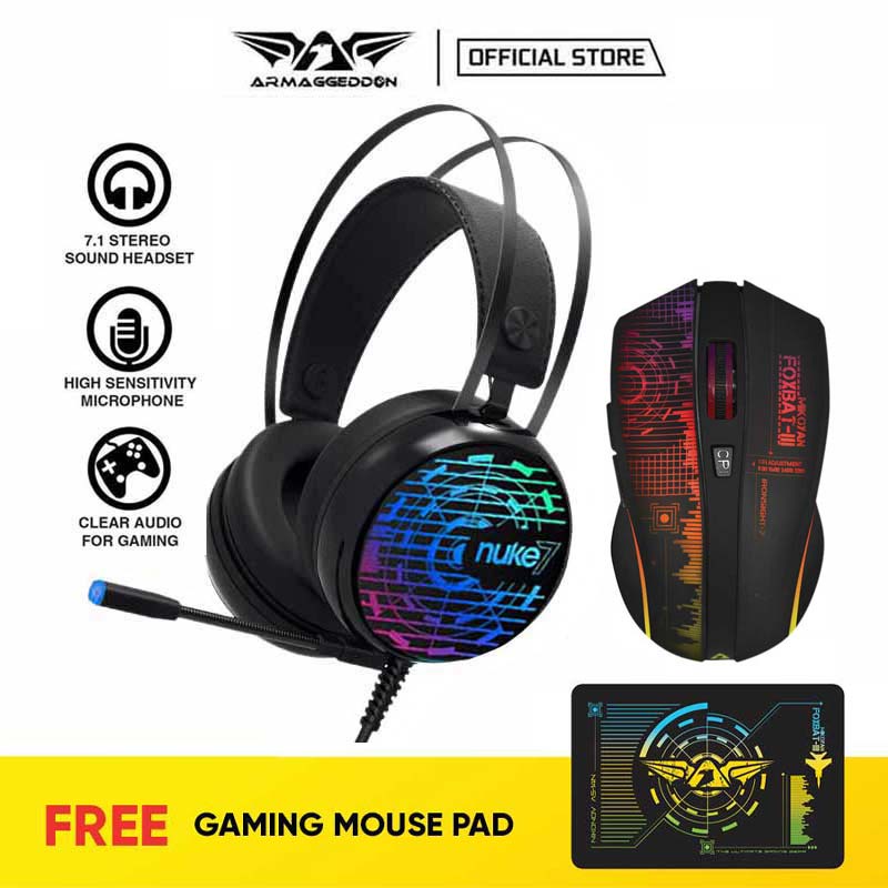 Armaggeddon Nuke Stereo Gaming Headphones With Mic Surrond