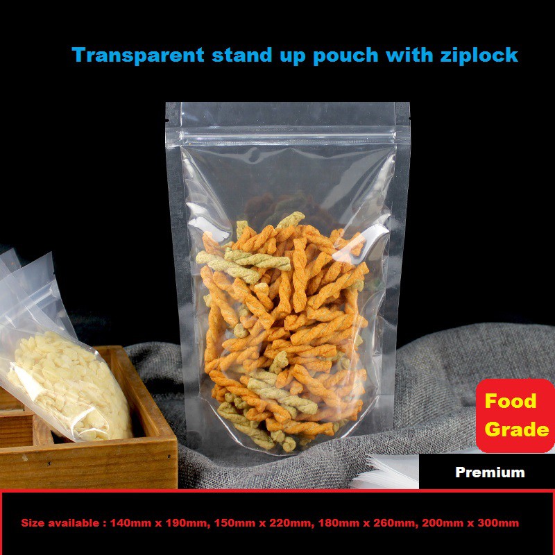 Transparent Standup Pouch Ziplock 50pcs Shopee Malaysia