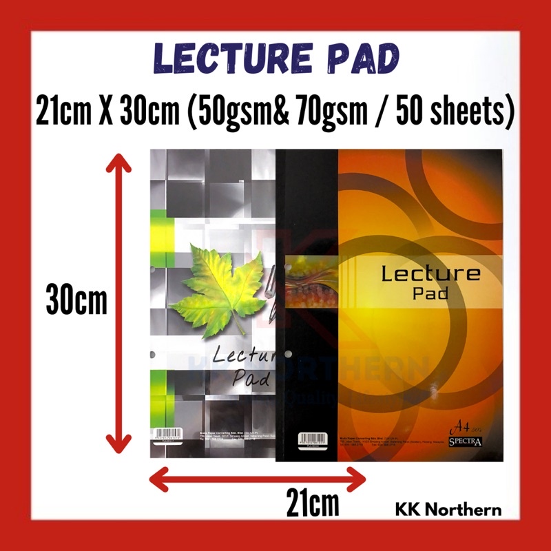 Spectra Lecture Pad Test Pad Exam Pad Examination Pad Note Pad