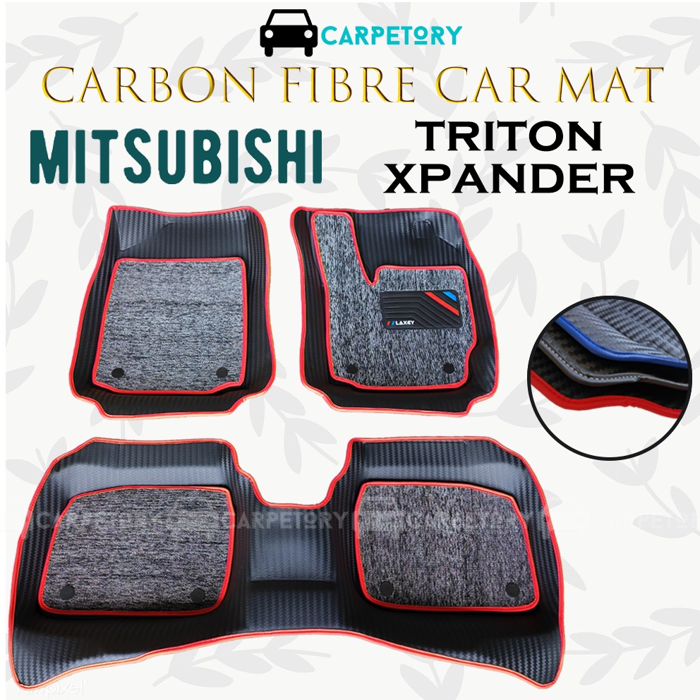 Premium Carbon Fiber Carmat D Car Mat Carpet Mitsubishi Xpander