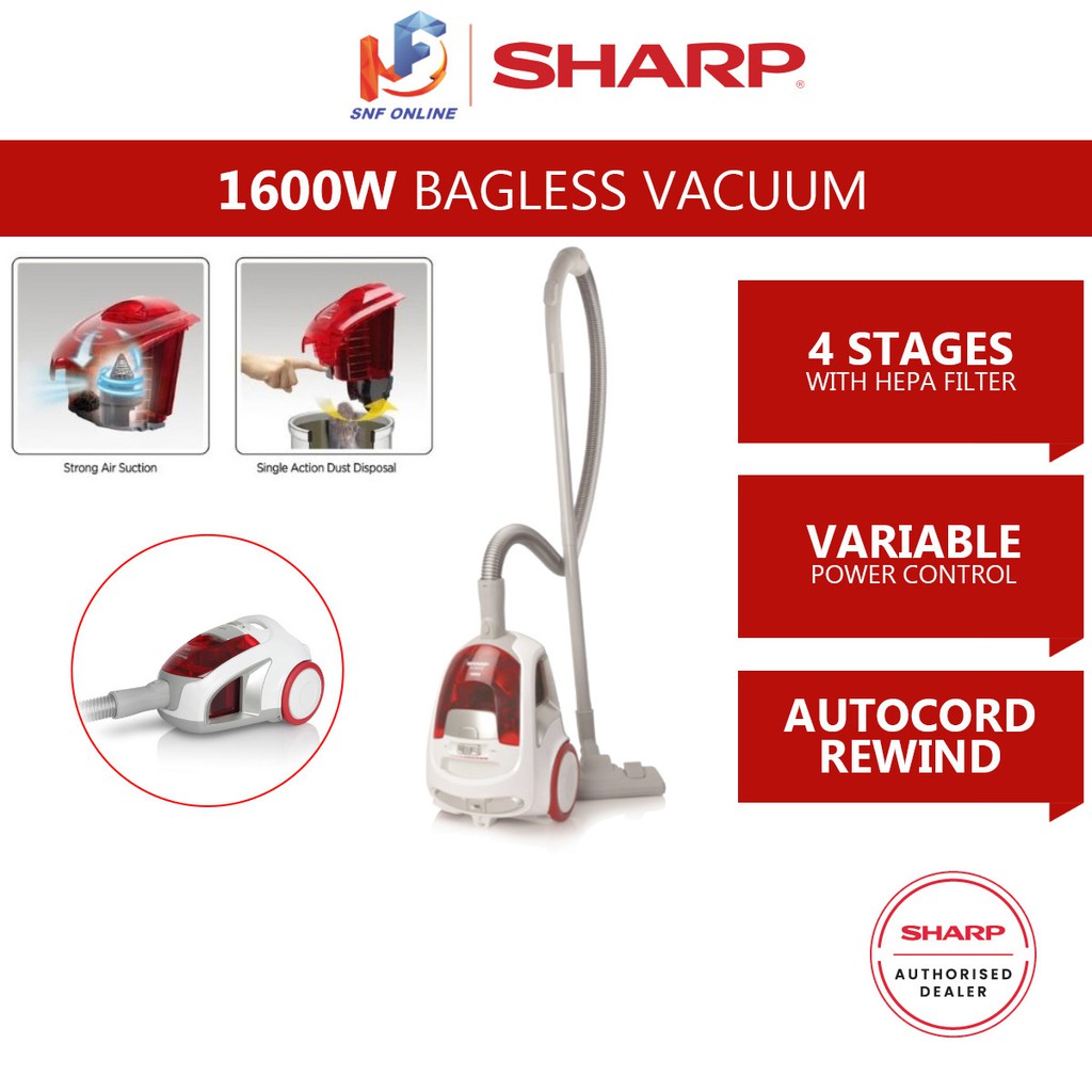 Sharp Vacuum Cleaner Bagless W Ecns R Shopee Malaysia