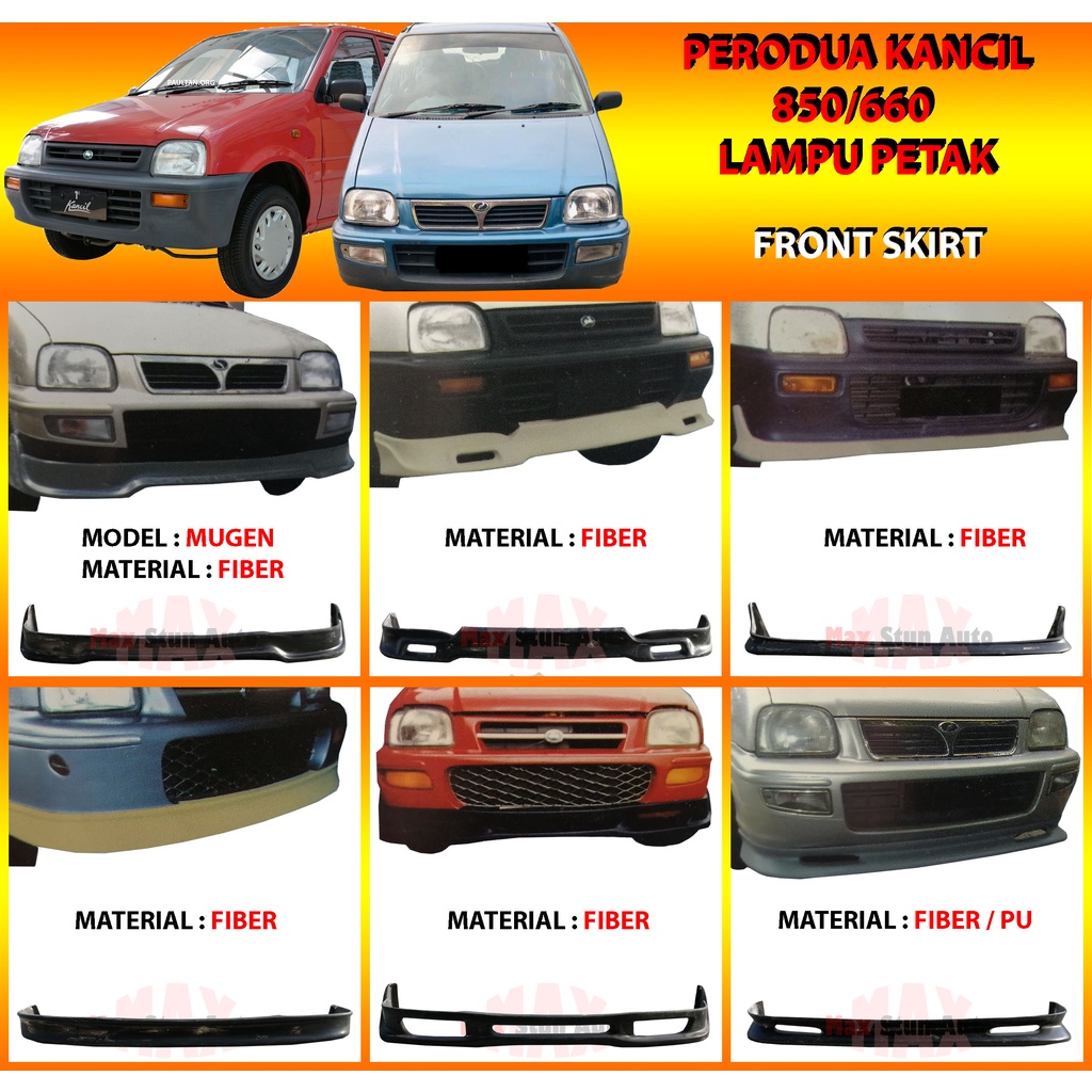 Perodua Kancil Kancil Lampu Petak Oem Sport Front Skirt