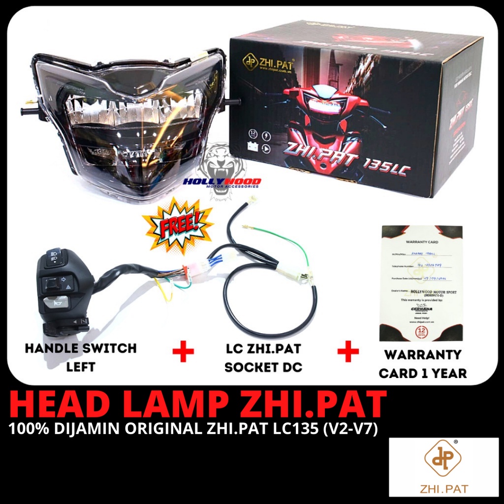 YAMAHA LC135 NEW ZHI PAT LED HEADLAMP 100 ORIGINAL LAMPU DEPAN LC V2