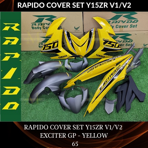 RAPIDO COVER SET Y15ZR V1 V2 EXCITER GP 150 4 YELLOW STICKER TANAM