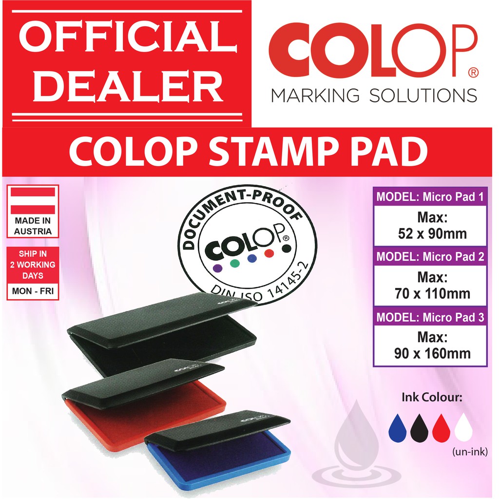 Rubber Stamp Pad COLOP Micro Stamp Pad Micro 1 2 3 INK PAD