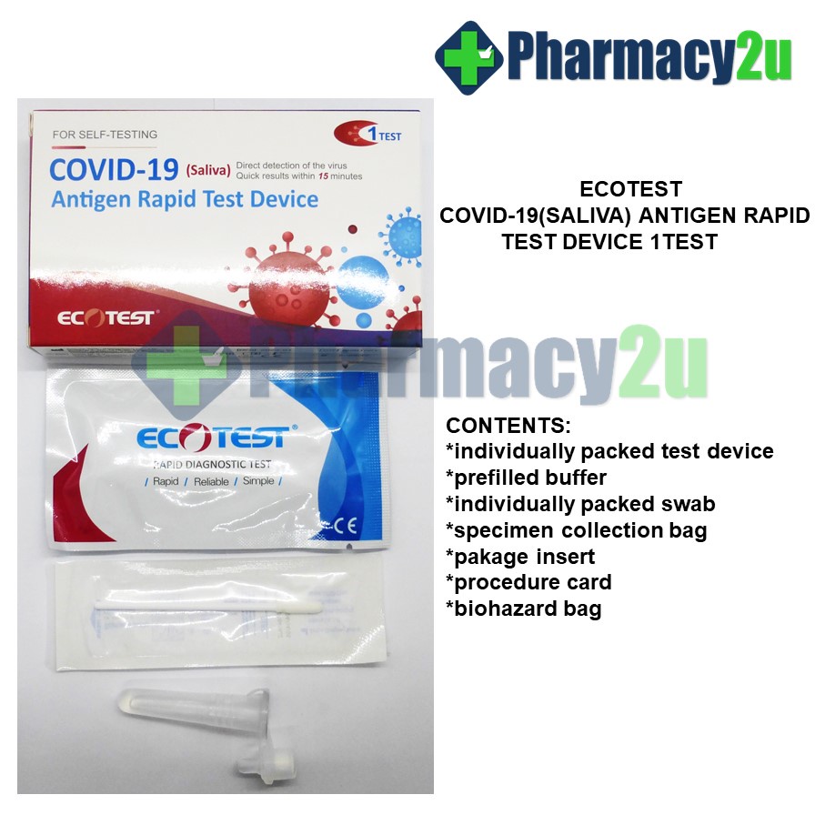 ECOTEST COVID 19 ANTIGEN RAPID TEST DEVICE SALIVA 1TEST Shopee Malaysia