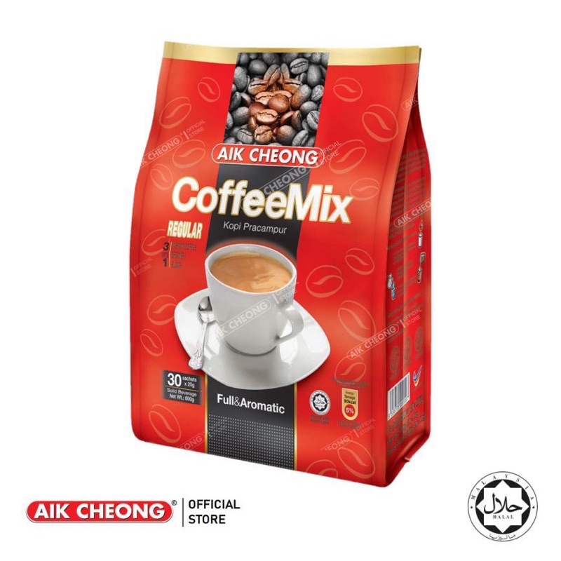 AIK CHEONG Coffee Mix 3in1 600g 20g X 30 Sachets Regular Shopee