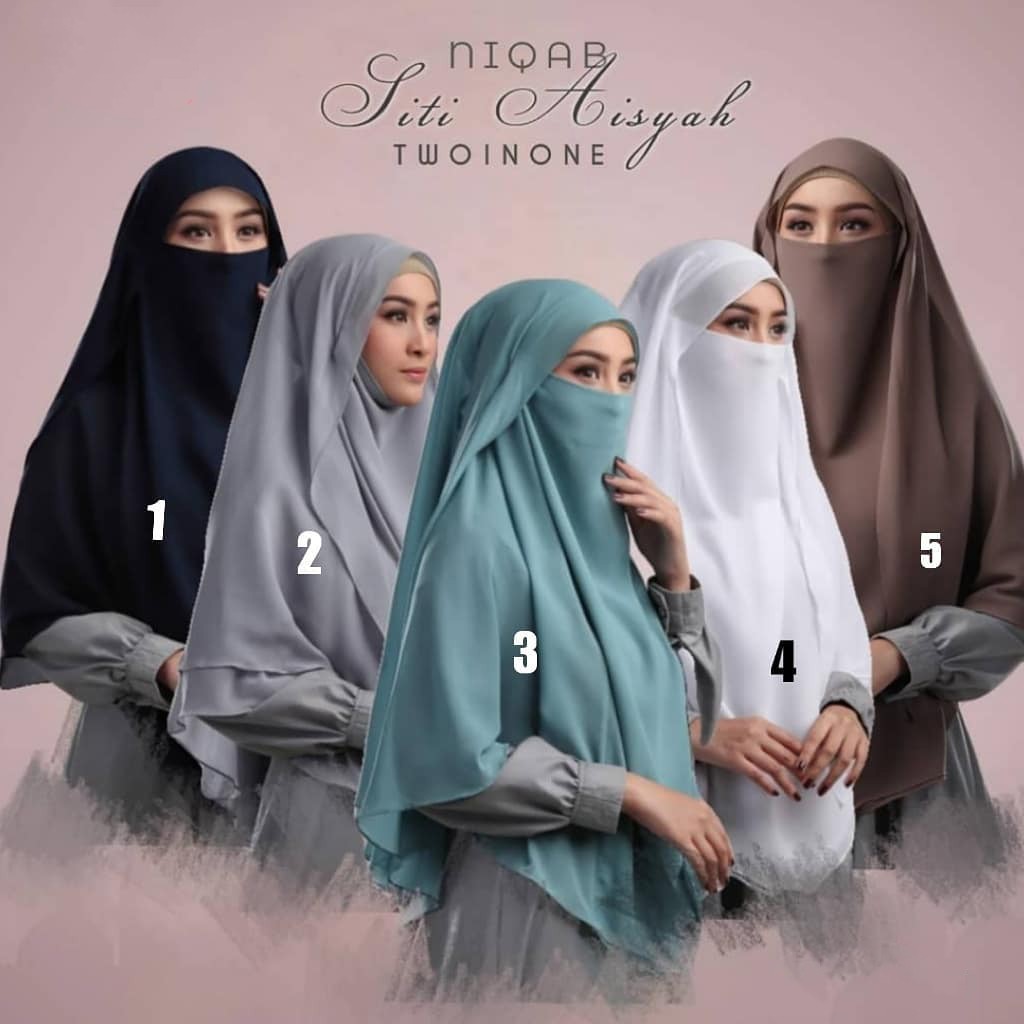 Khimar Hijab Niqab Siti Aisyah Two In One Ori Khimar Hijab Niqab Simple Pet Niqab Malaysia