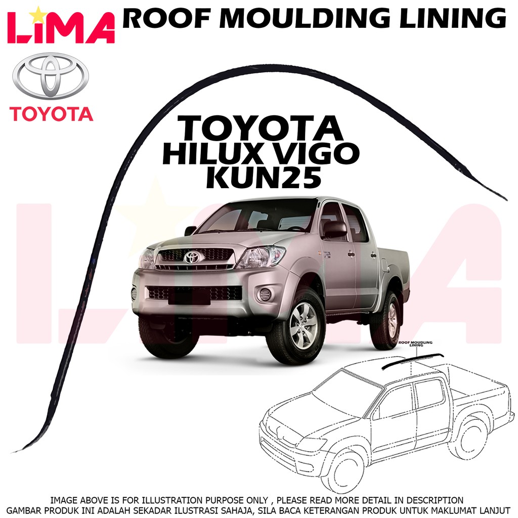 Toyota Hilux Vigo Kun Roof Moulding Lining Right Left Side