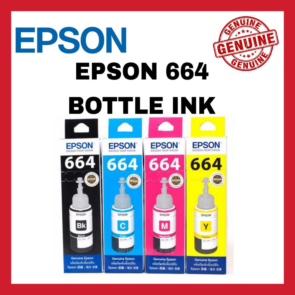 ORIGINAL EPSON 664 BOTTLE INK BLACK COLOUR Shopee Malaysia