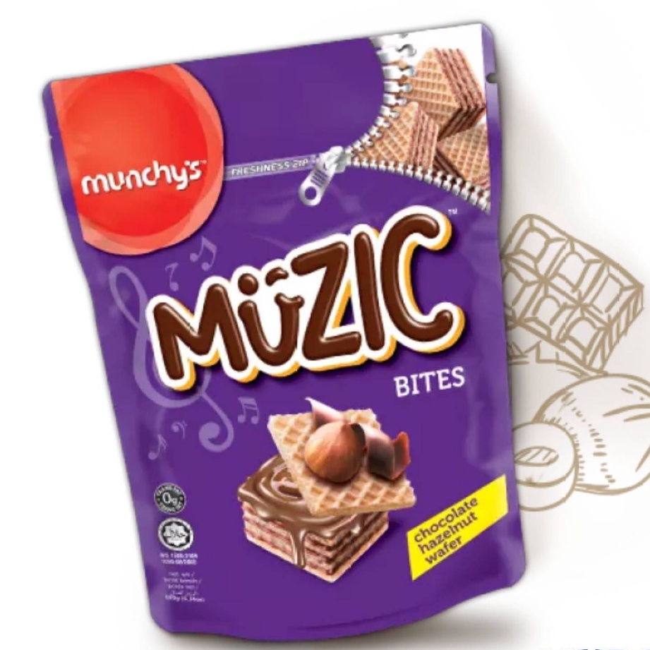 Munchy S Muzic Bites Chocolate Hazelnut Wafer Cubes 180g Shopee Malaysia