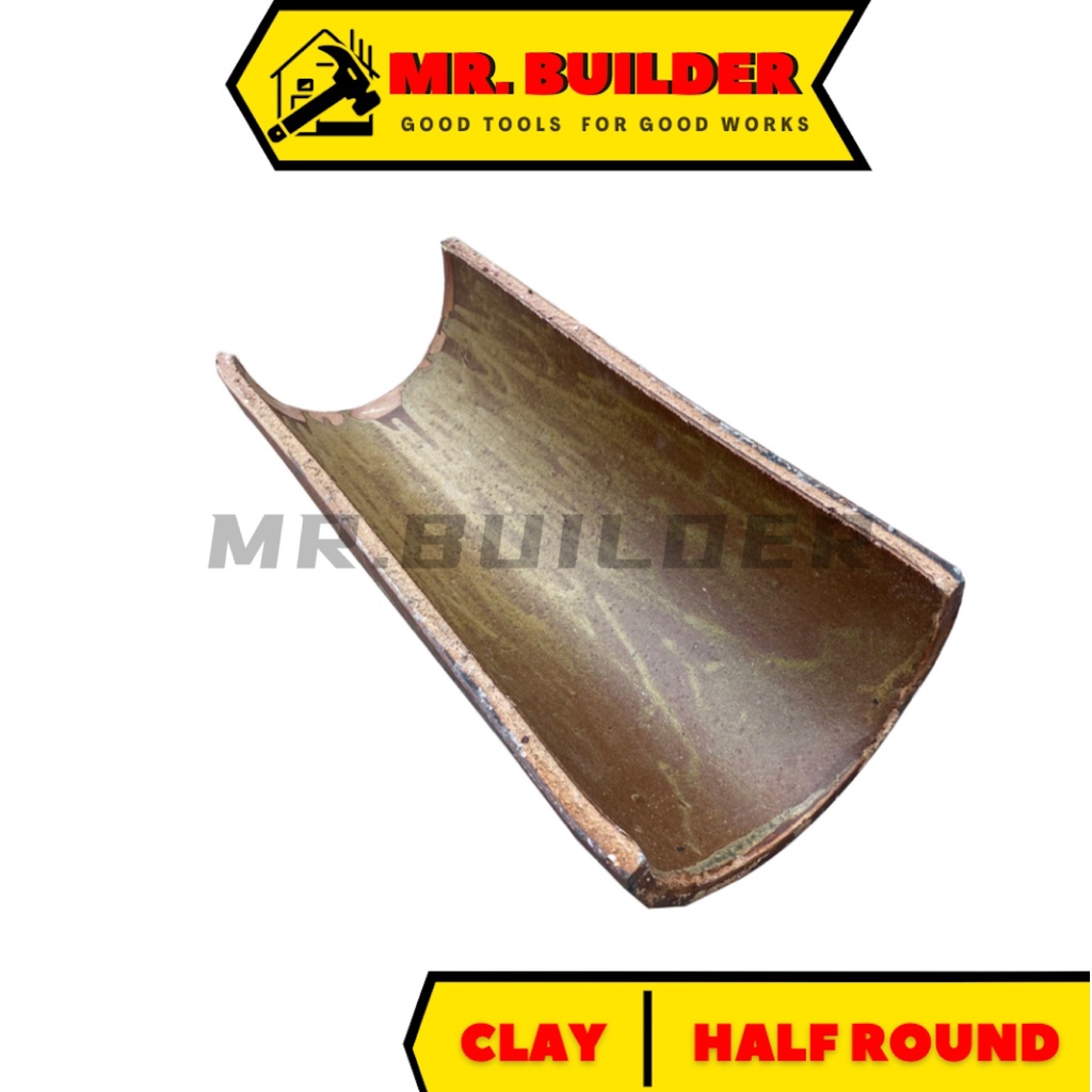 Mr Builder Glazed Half Round Clay Drain Clay Chanel