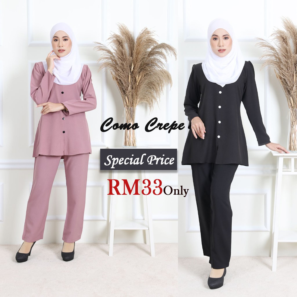 Baju Muslimah Blouse Suit Set Suit Plain Baju Seluar Design Baju