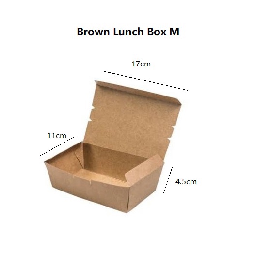 Brown Paper Lunch Box Size M Disposable Paper Lunch Box Oil Proof